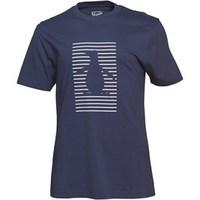 Original Penguin Mens Shadow Stripe Pete Graphic T-Shirt Black Iris