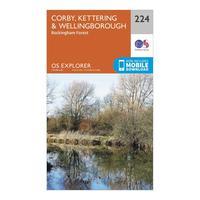 ordnance survey explorer 224 corby kettering wellingborough map with d ...