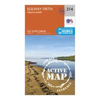 Ordnance Survey Explorer Active 314 Solway Firth Map With Digital Version - Orange, Orange