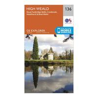 Ordnance Survey Explorer 136 High Weald Map With Digital Version - Orange, Orange