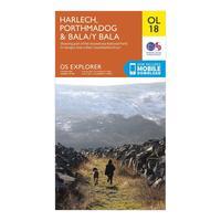 Ordnance Survey Explorer OL18 Harlech, Porthmadog & Bala Map With Digital Version - Orange, Orange