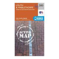 Ordnance Survey Explorer Active 283 Louth & Mablethorpe Map With Digital Version - Orange, Orange