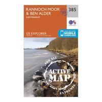 Ordnance Survey Explorer Active 385 Rannoch Moor & Ben Alder Map With Digital Version - Orange, Orange