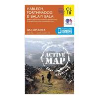 Ordnance Survey Explorer Active OL18 Harlech, Porthmadog & Bala Map With Digital Version - Orange, Orange
