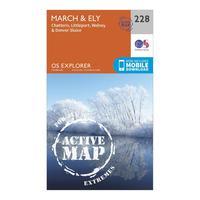 Ordnance Survey Explorer Active 228 March & Ely Map With Digital Version - Orange, Orange