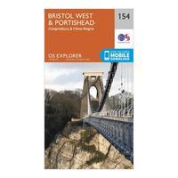 Ordnance Survey Explorer 154 Bristol West & Portishead Map With Digital Version - Orange, Orange