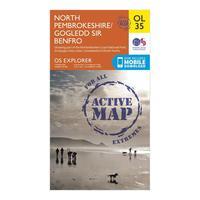 Ordnance Survey Explorer Active OL35 North Pembrokeshire Map With Digital Version - Orange, Orange