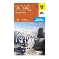 Ordnance Survey Explorer Active OL53 Lochnagar, Glen Muick & Glen Clova Map With Digital Version - Orange, Orange