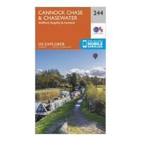 Ordnance Survey Explorer 244 Cannock Chase & Chasewater Map With Digital Version - Orange, Orange