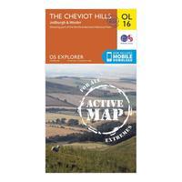 Ordnance Survey Explorer Active OL16 The Cheviot Hills Map With Digital Version - Orange, Orange