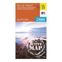 Ordnance Survey Explorer Active OL29 Isle of Wight Map With Digital Version - Orange, Orange