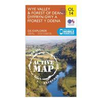 Ordnance Survey Explorer Active OL14 Wye Valley & Forest of Dean Map With Digital Version - Orange, Orange