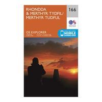 Ordnance Survey Explorer 166 Rhondda & Merthyr Tydfil Map With Digital Version - Orange, Orange