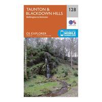 Ordnance Survey Explorer 128 Taunton & Blackdown Hills Map With Digital Version - Orange, Orange