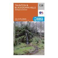 ordnance survey explorer 128 taunton blackdown hills map with digital  ...