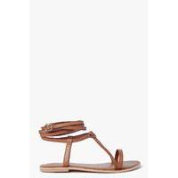 Orla Wrap Strap Leather Ghillie Sandal - tan