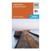 Ordnance Survey Explorer 406 Aberdeen & Banchory Map With Digital Version - Orange, Orange