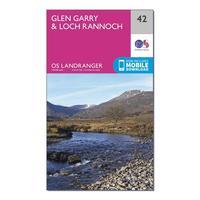 Ordnance Survey Landranger 42 Glen Garry & Loch Rannoch Map With Digital Version - Orange, Orange