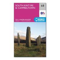 Ordnance Survey Landranger 68 South Kintyre & Campbeltown Map With Digital Version - Orange, Orange