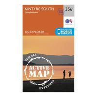 Ordnance Survey Explorer Active 356 Kintyre South Campeltown Map With Digital Version - Orange, Orange