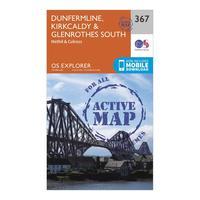 Ordnance Survey Explorer Active 367 Dunfermline, Kirkcaldy & Glenrothes South Map With Digital Version - Orange, Orange