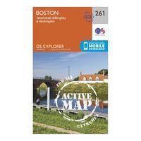 Ordnance Survey Explorer Active 261 Boston Map With Digital Version - Orange, Orange