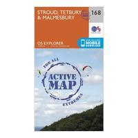 Ordnance Survey Explorer Active 168 Stroud, Tetbury & Malmesbury Map With Digital Version - Orange, Orange