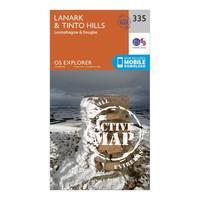 Ordnance Survey Explorer Active 335 Lanark & Tinto Hills Map With Digital Version - Orange, Orange