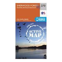 Ordnance Survey Explorer Active 270 Sherwood Forest Map With Digital Version - Orange, Orange