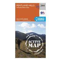 Ordnance Survey Explorer Active 344 Pentland Hills Map With Digital Version - Orange, Orange