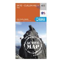 Ordnance Survey Explorer Active 411 Skye - Cuillin Hills Map With Digital Version - Orange, Orange