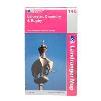 Ordnance Survey OS Landranger 140 Leicester, Coventry & Rugby Map - Orange, Orange