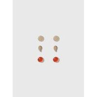 Orange Mixed Stud Earring Pack, Orange