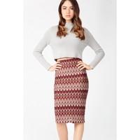 ORNATE ZIG ZAG MIDI SKIRT