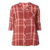 Orange Check Crinkle Shirt, Orange