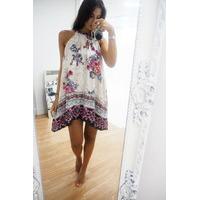 Orla floral drape hem dress