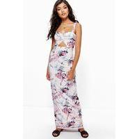 Oriental Cut Out Maxi Dress - ivory