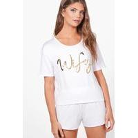 Orla \'Wifey\' Bridal T-Shirt & Shorts PJ Set - white