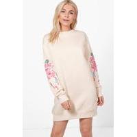 oriental embroidered sweat dress ivory