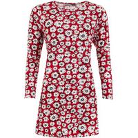 Orianna Floral Print Long Sleeve Swing Dress - Red