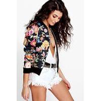 Oriental Floral Bomber - black