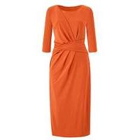 Orange Twist Knot Dress