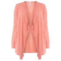 Orange Linen Blend Cardigan, Orange