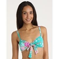 orient bow front bandeau top jade