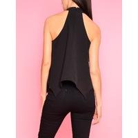 ORLA - Black Halter-Neck Crepe Top