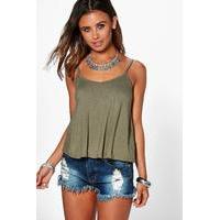 Orla Cropped Swing Vest - khaki