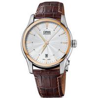 oris watch artelier date diamonds leather