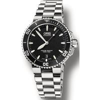 oris watch aquis date black bracelet d