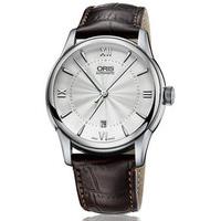 oris watch artelier date leather