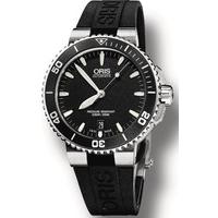 oris watch aquis date black rubber d